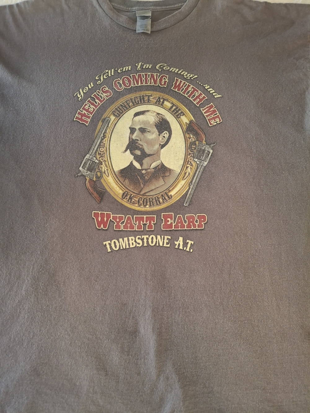 Gildan Brown Wyatt Earp Tombstone Graphic Tee